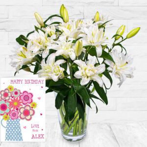 Double-Flowering Lilies & Card